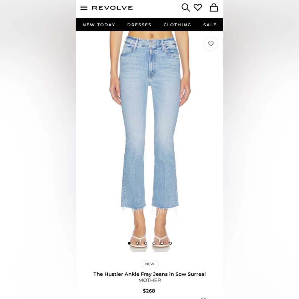 MOTHER The Hustler Ankle Fray Jeans in Thunderstruck - Light Blue